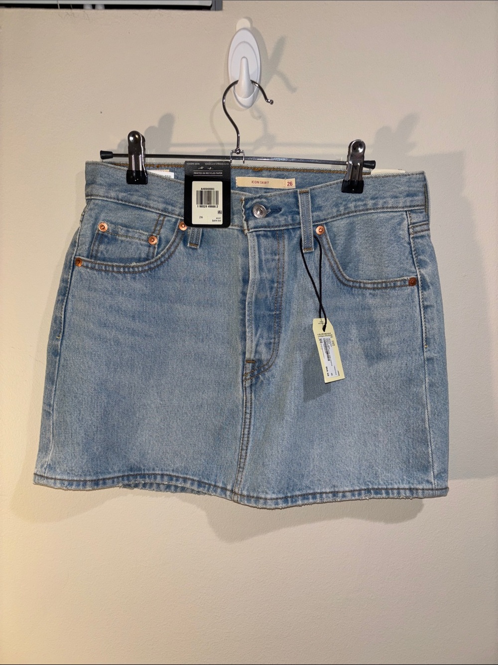 Levi’s icon button fly Denim Mini Skirt - Light Blue